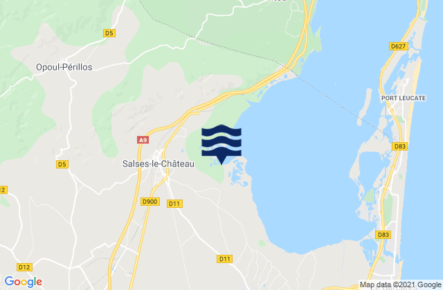 Mapa de mareas Rivesaltes, France
