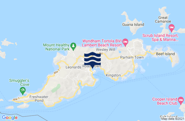 Mapa de mareas Road Town, British Virgin Islands