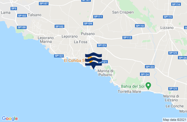 Mapa de mareas Roccaforzata, Italy