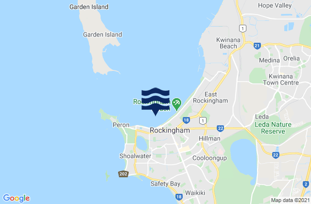 Mapa de mareas Rockingham, Australia