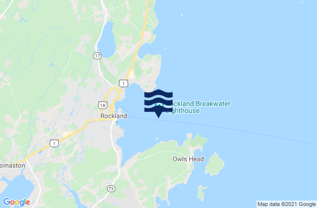 Mapa de mareas Rockland Harbor Breakwater, United States