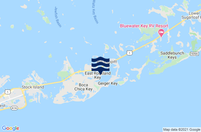 Mapa de mareas Rockland Key (Rockland Channel Bridge), United States