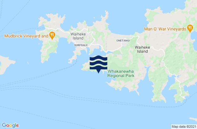 Mapa de mareas Rocky Bay (Whakanewha Bay), New Zealand