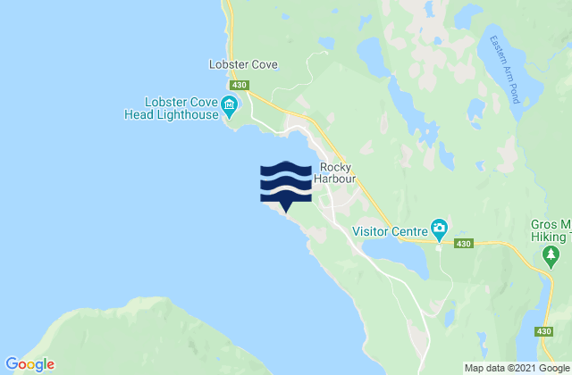 Mapa de mareas Rocky Harbour, Canada