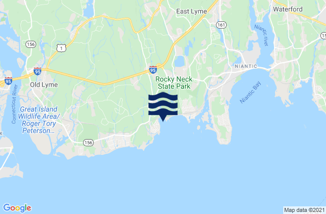 Mapa de mareas Rocky Neck State Park Bathing Beach, United States