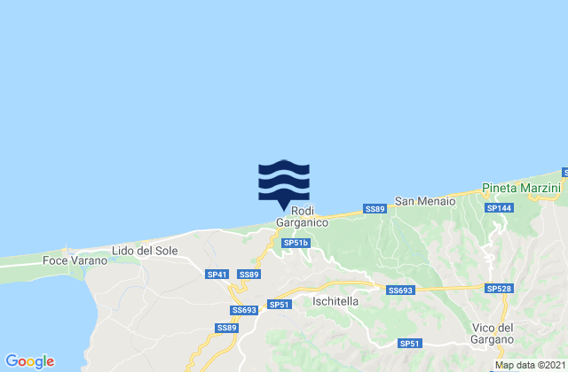 Mapa de mareas Rodi Garganico, Italy