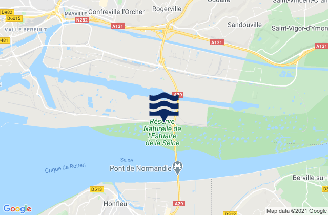 Mapa de mareas Rogerville, France