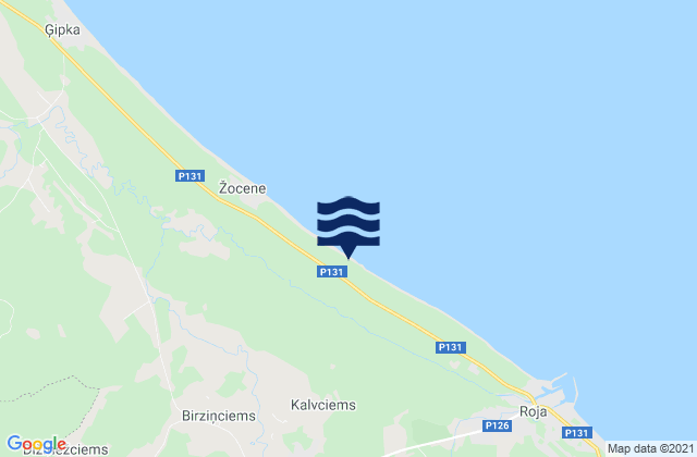 Mapa de mareas Rojas Novads, Latvia