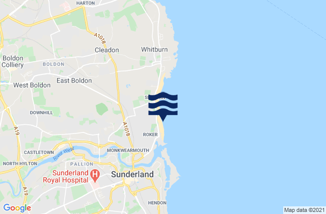 Mapa de mareas Roker Beach, United Kingdom