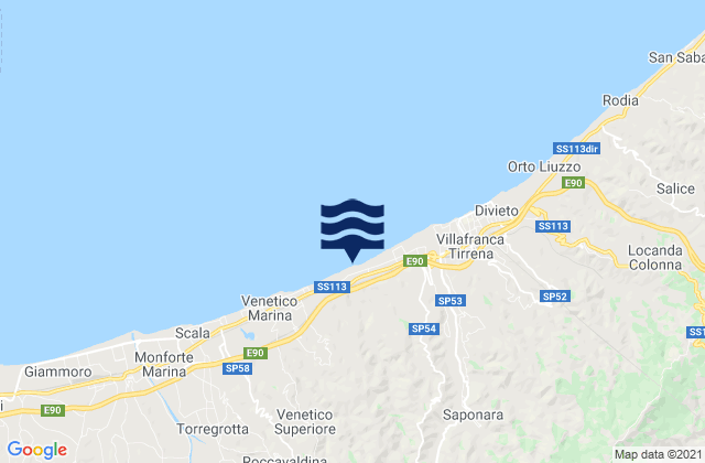 Mapa de mareas Rometta, Italy