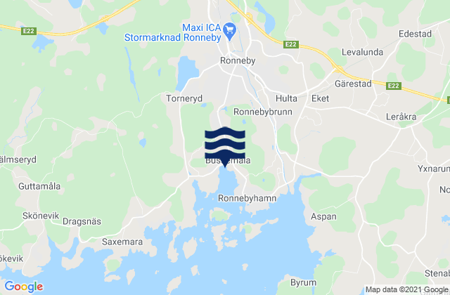 Mapa de mareas Ronneby Kommun, Sweden