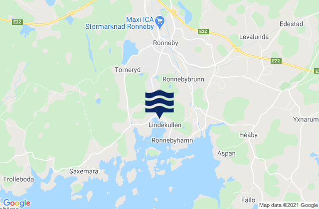Mapa de mareas Ronneby, Sweden