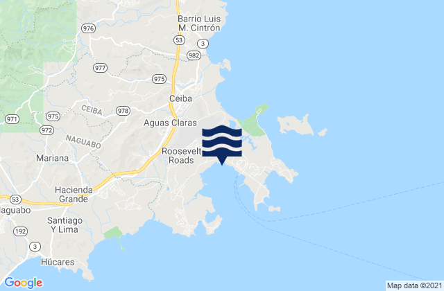 Mapa de mareas Roosevelt Roads, Puerto Rico