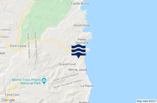 Mapa de mareas Rosalie, Dominica