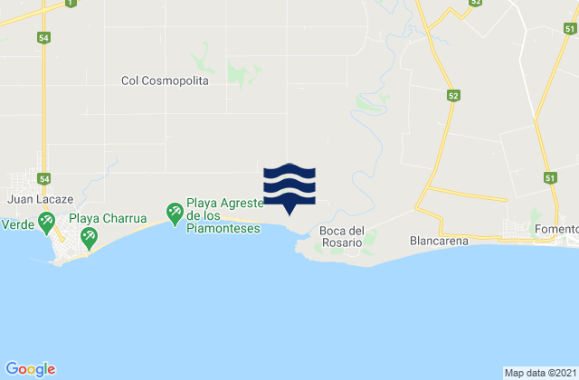 Mapa de mareas Rosario, Uruguay