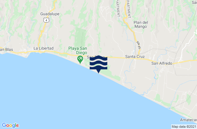 Mapa de mareas Rosario de Mora, El Salvador