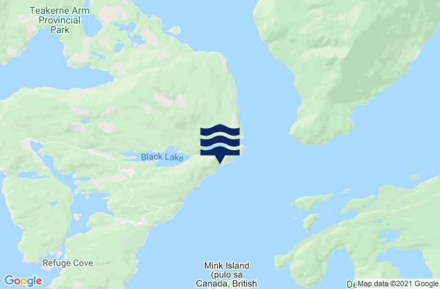 Mapa de mareas Roscoe Bay, Canada