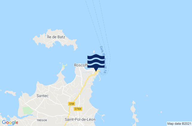 Mapa de mareas Roscoff Port, France