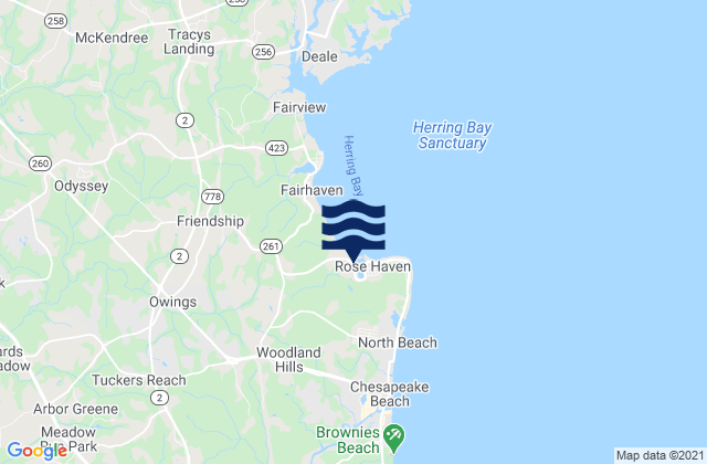 Mapa de mareas Rose Haven, United States