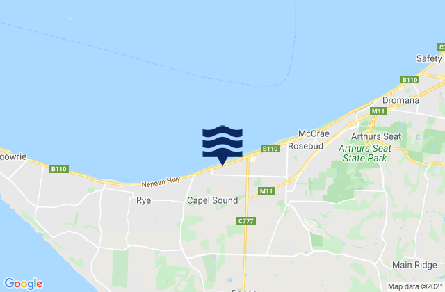 Mapa de mareas Rosebud West, Australia