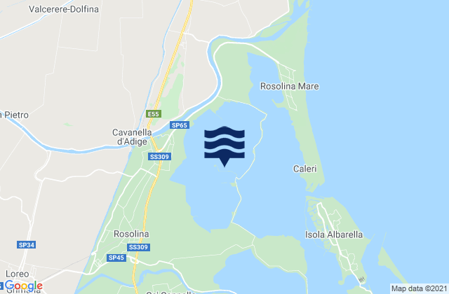 Mapa de mareas Rosolina, Italy