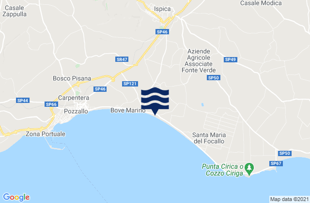 Mapa de mareas Rosolini, Italy