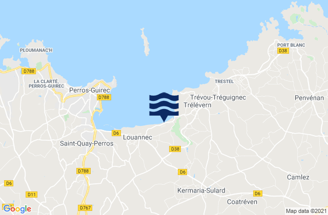 Mapa de mareas Rospez, France