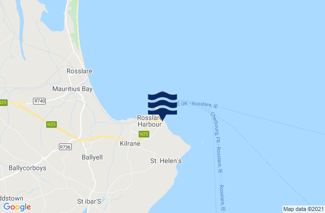 Mapa de mareas Rosslare Europort, Ireland
