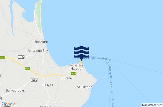Mapa de mareas Rosslare Harbour, Ireland