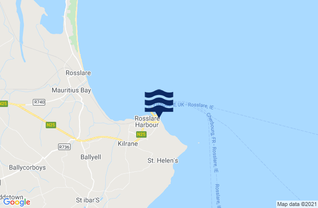 Mapa de mareas Rosslare Port, Ireland