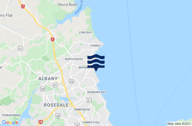 Mapa de mareas Rothesay Bay, New Zealand
