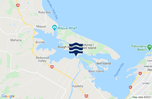 Mapa de mareas Rough Island, New Zealand
