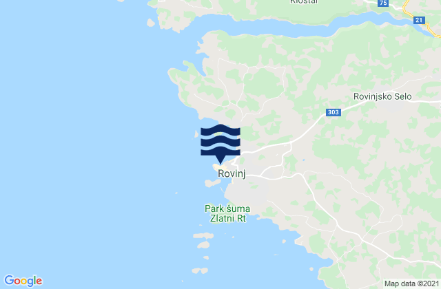 Mapa de mareas Rovinj, Croatia