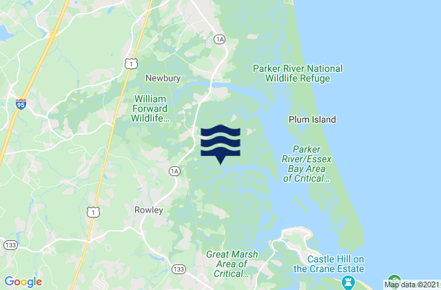 Mapa de mareas Rowley, United States