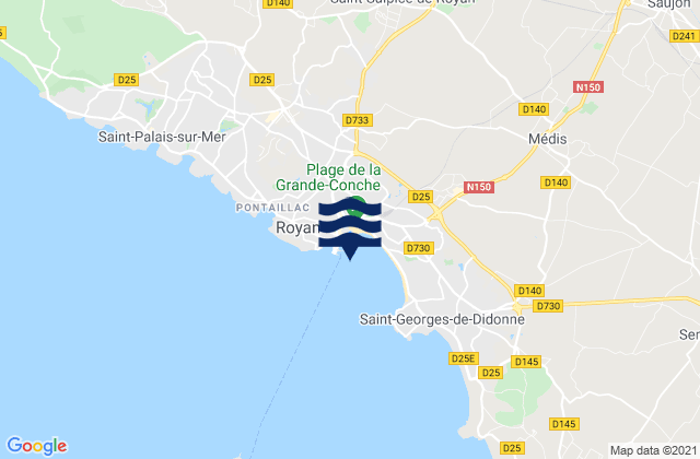 Mapa de mareas Royan (Gironde River), France