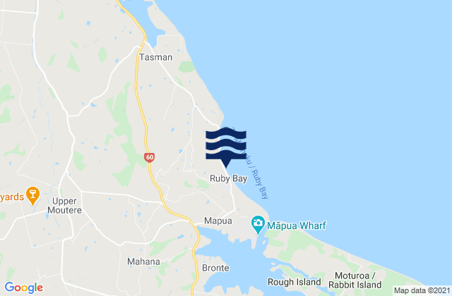 Mapa de mareas Ruby Bay, New Zealand