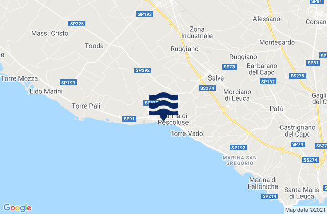 Mapa de mareas Ruffano, Italy