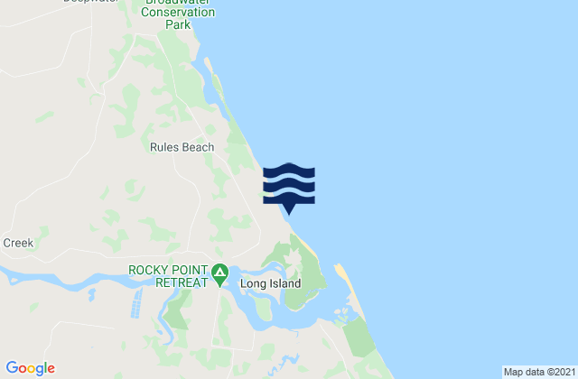 Mapa de mareas Rules Beach, Australia