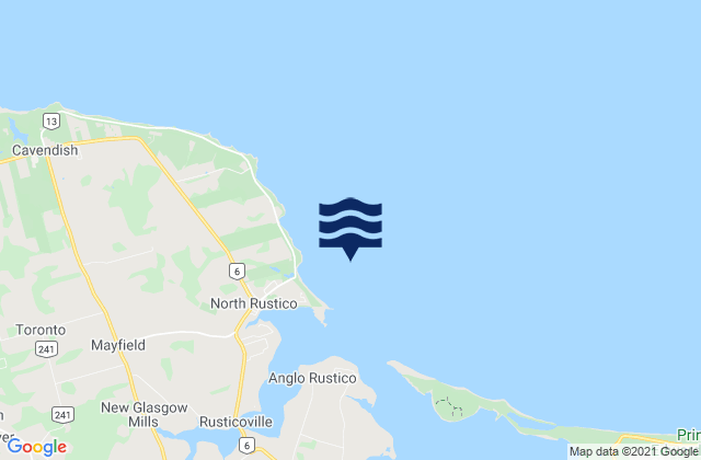 Mapa de mareas Rustico, Canada