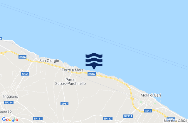 Mapa de mareas Rutigliano, Italy