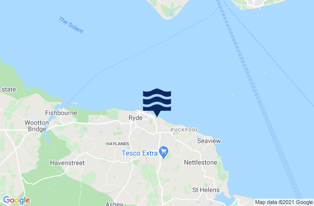 Mapa de mareas Ryde - East Beach, United Kingdom