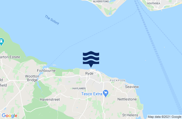Mapa de mareas Ryde - West Beach, United Kingdom