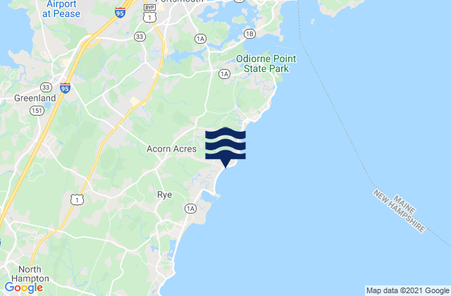 Mapa de mareas Rye North Beach Rye, United States