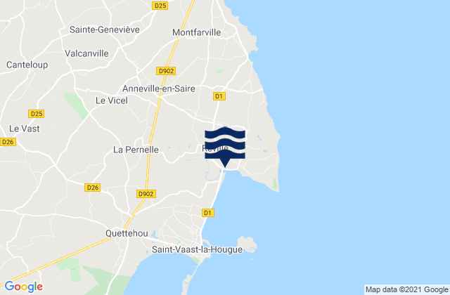 Mapa de mareas Réville, France
