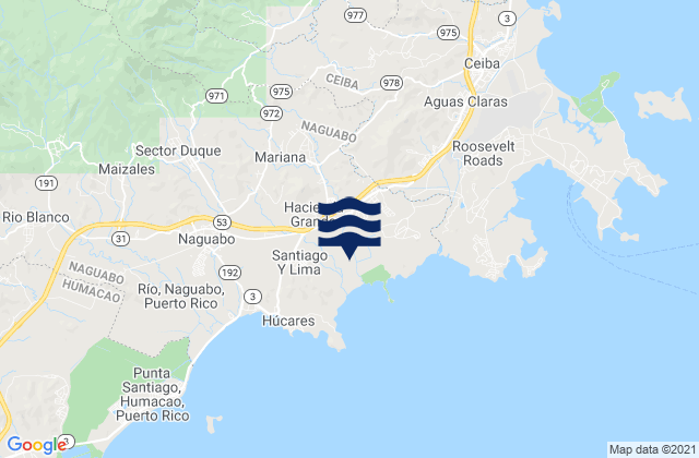 Mapa de mareas Río Abajo Barrio, Puerto Rico