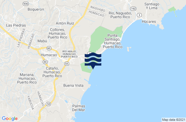 Mapa de mareas Río Abajo Barrio, Puerto Rico