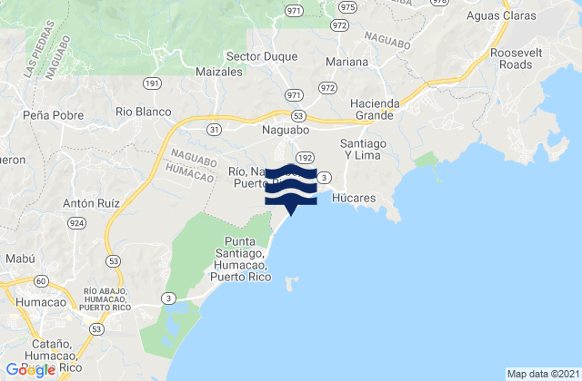 Mapa de mareas Río Barrio, Puerto Rico