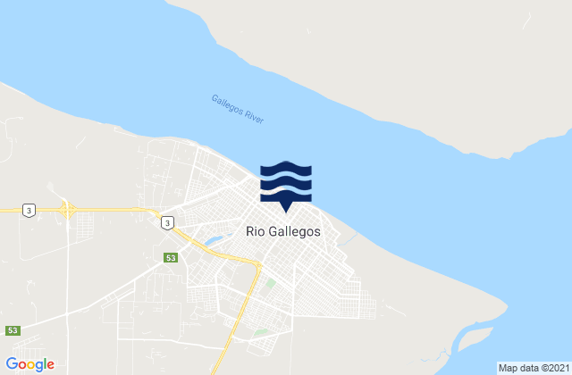Mapa de mareas Río Gallegos, Argentina