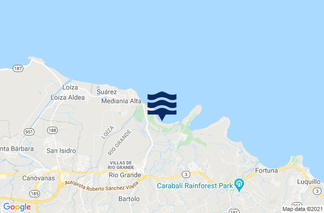 Mapa de mareas Río Grande Barrio-Pueblo, Puerto Rico