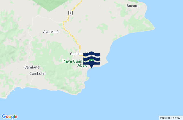 Mapa de mareas Río Guánico, Panama